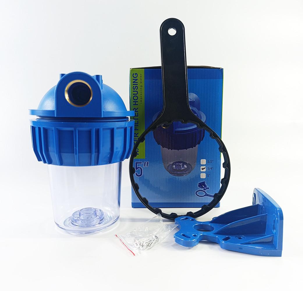 Фильтр магистральный Aquakut 3Р 5х2" 3/4" в комплекте картридж/ключ/крепеж (104-058)