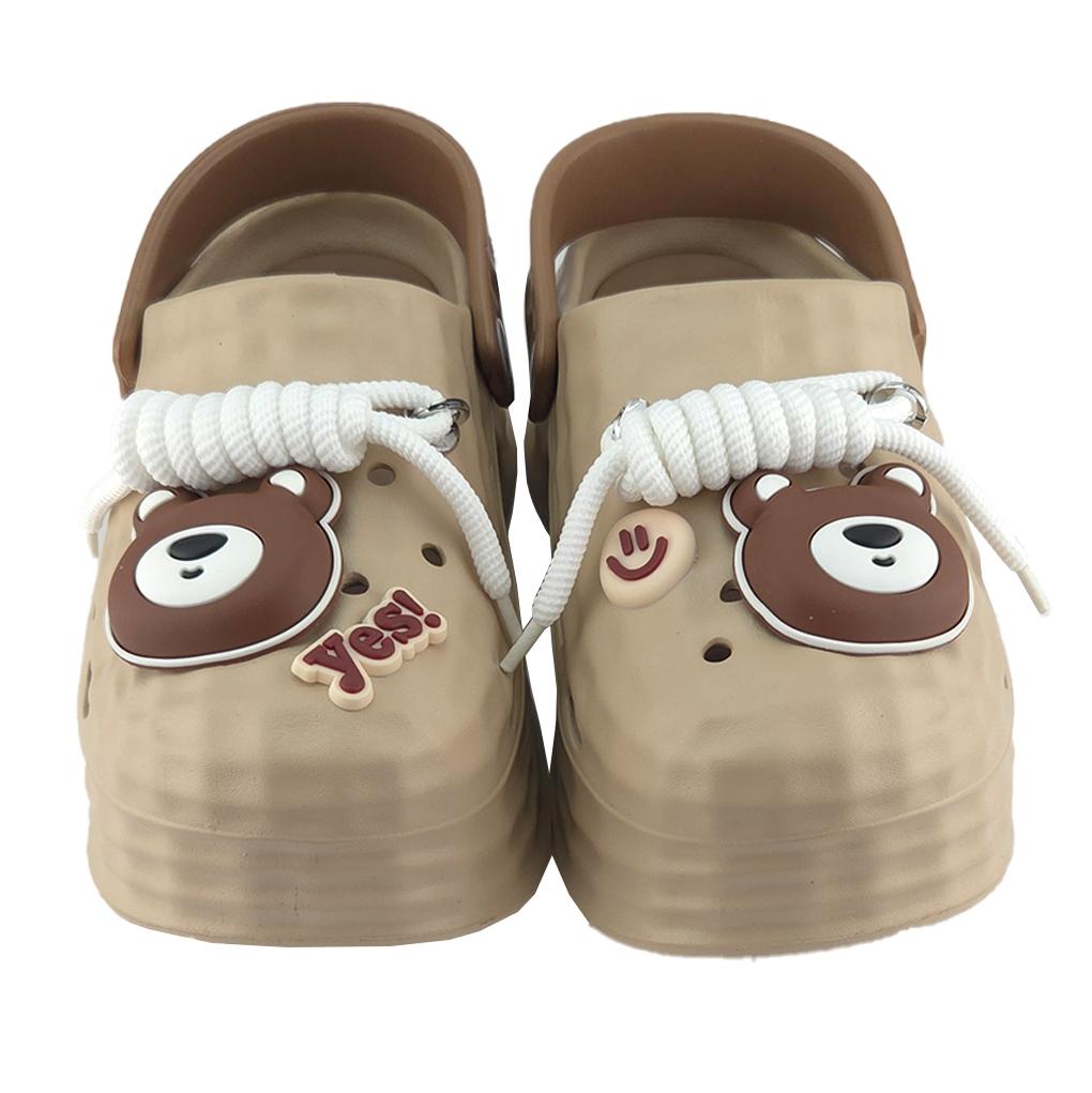 Кроксы женские с джибитсами р. 37/38 24 см Бежевый (2503-5-1) - фото 3