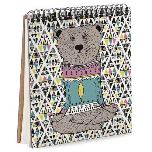 Скетчбук Медведь йог 16,7x18 см (BDK_17A003)