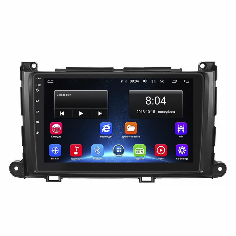Магнитола штатная Lesko для Toyota Sienna III 2010-2014 9" 2/32Gb Wi-Fi GPS Base