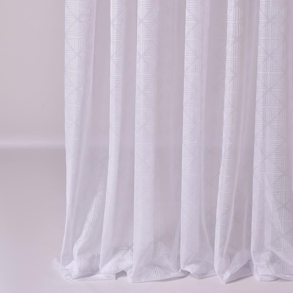 Ткань тюль сетка с вышивкой V-01 Белый (25451)