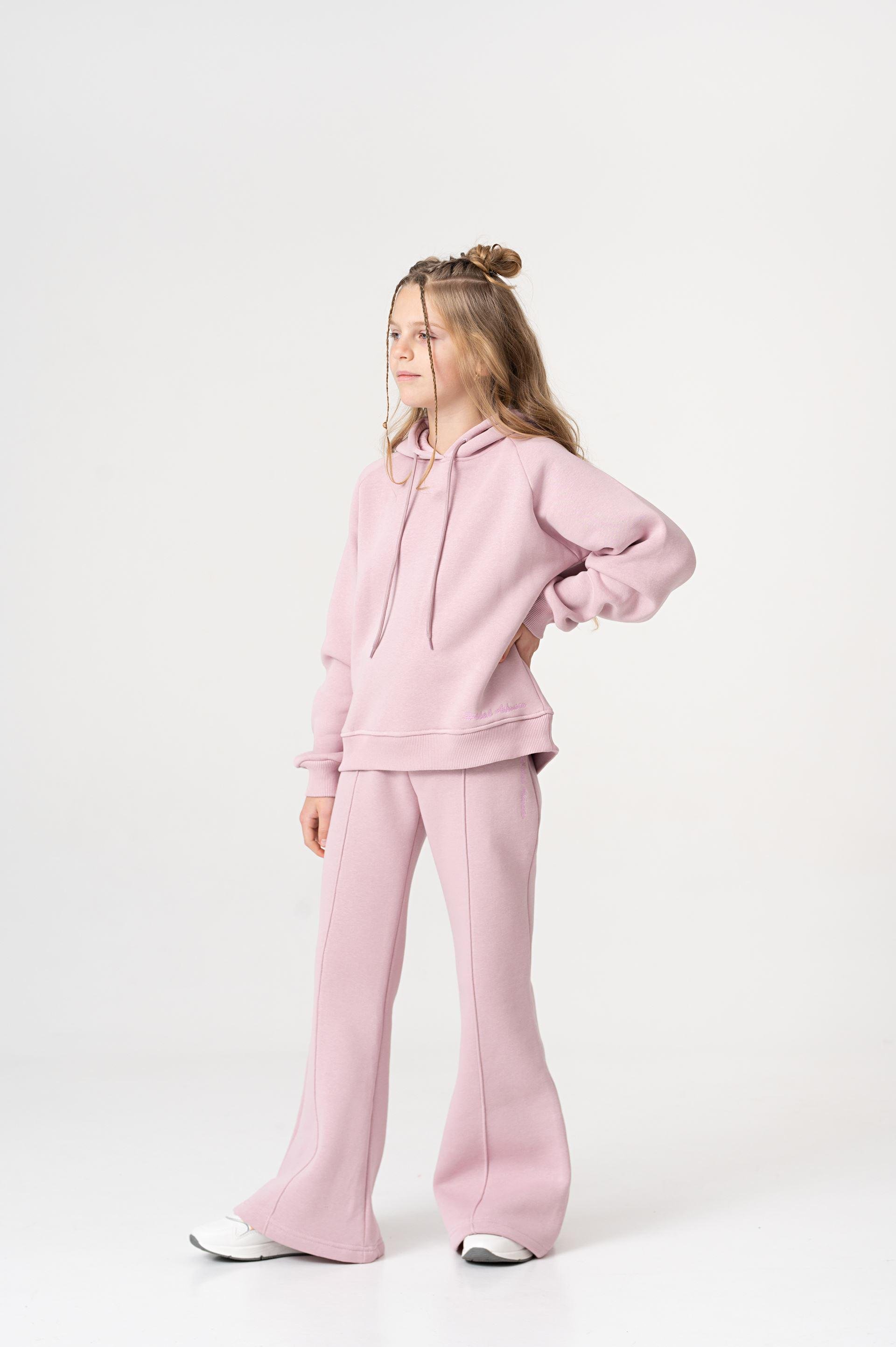 Костюм на флісі з штанами палаццо Yumster YN.22.25.007 152 см Пудровий - фото 5