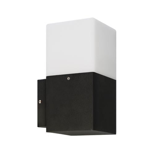 Cветильник Strühm GRYF IP44 фасадный накладной алюминий/PC квадратный 1xE27 Черный (STR-03652)