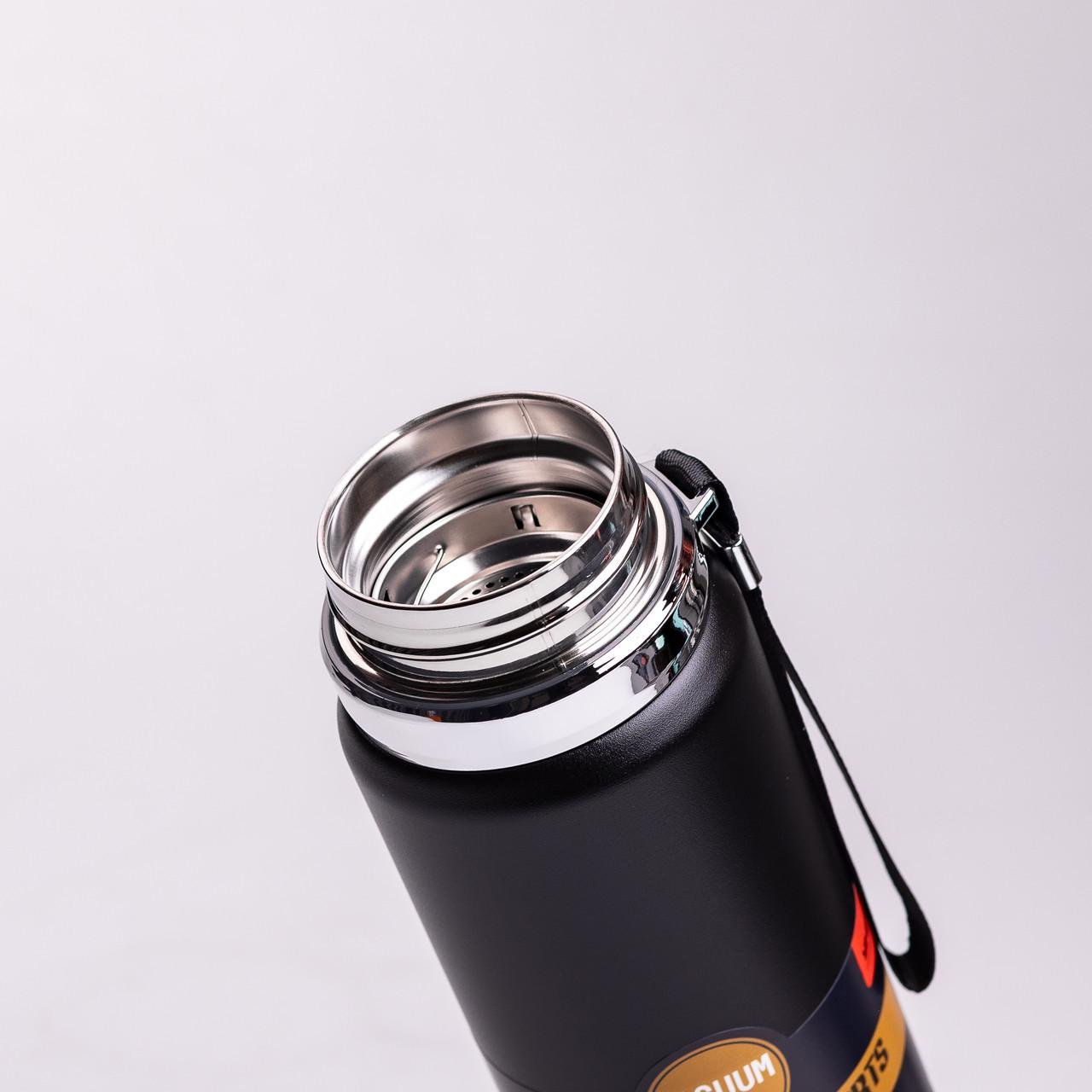 Термос Vacuum Sportsна з датчиком температури 1 л Чорний (2431236530) - фото 3