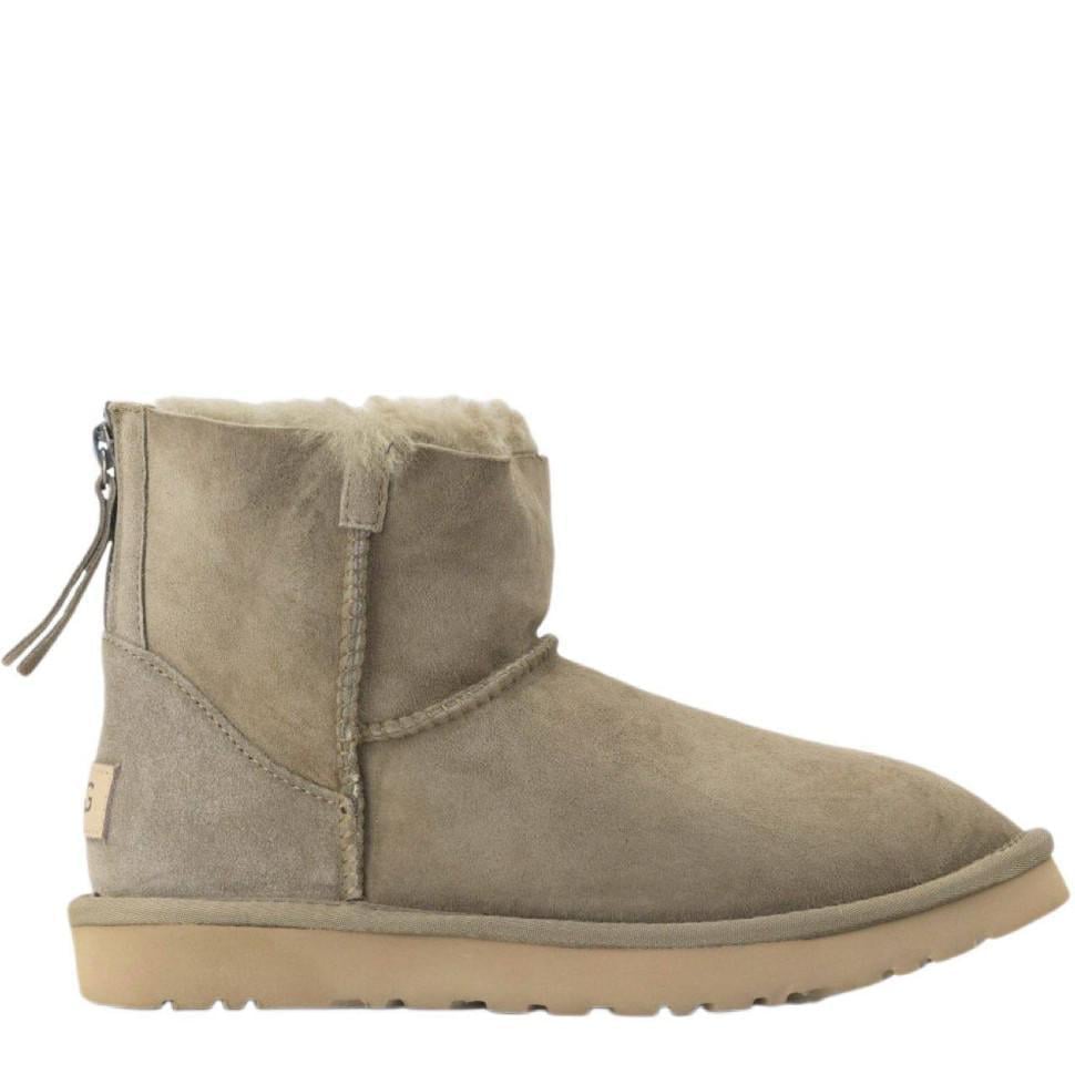 Уггі жіночі UGG Zip Classic Mini Khaki Suede р. 36 Хакі (13590)