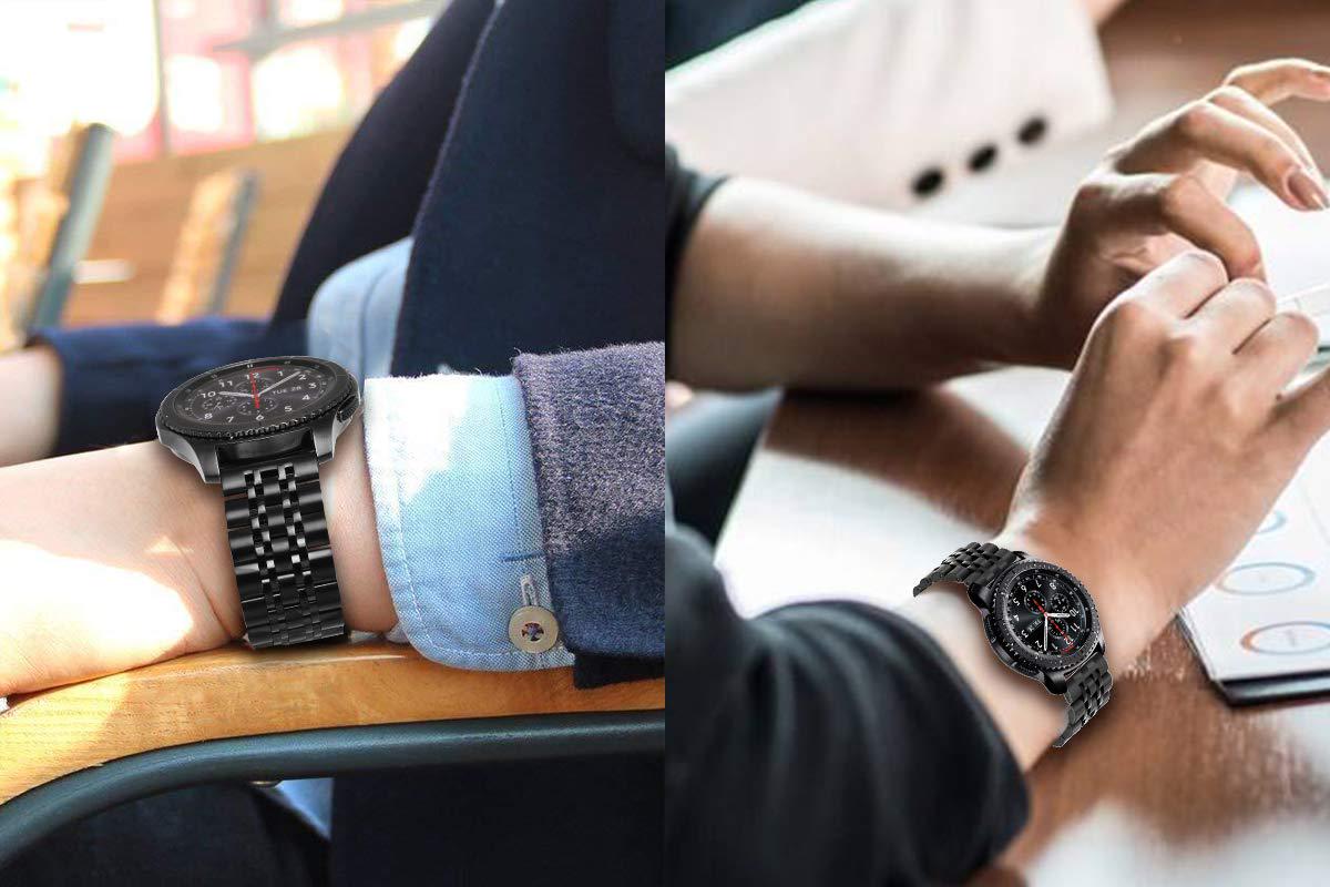 Браслет стальной BeWatch 22 мм для Mobvoi TicWatch Pro 3/Huawei Watch GT 2 46 мм/GT 2 Pro Link Черный (1021401) - фото 6