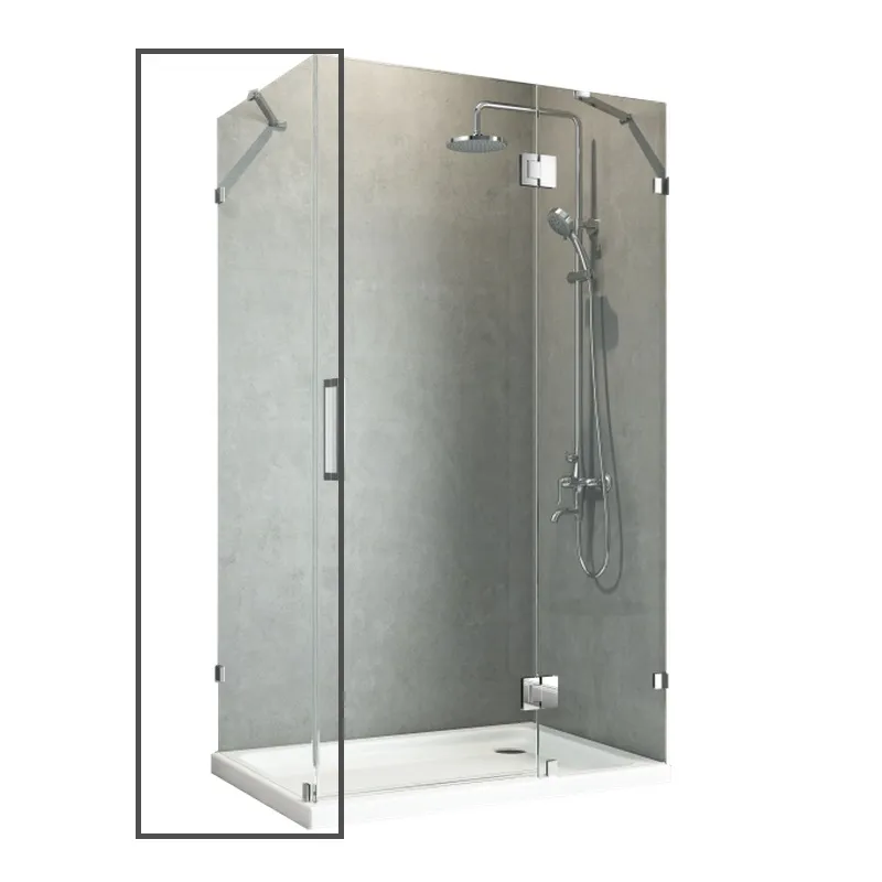 Бічна стінка для кабіни KOER SR SW04-90x200-TR-07 прозоре скло Easy Clean 10 мм Графіт (KR5391)
