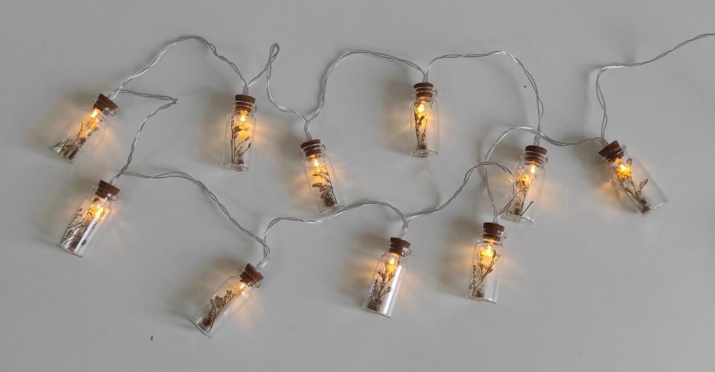 Гирлянда фонарики Прованс для украшения АА батарейки 1,65м 10 лампочек в форме колбочек