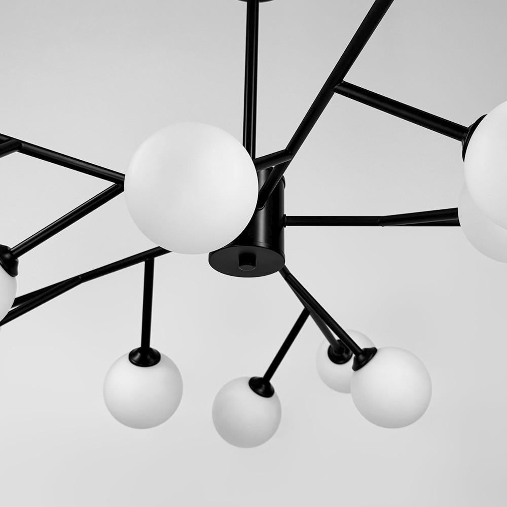 Люстра потолочная на 15 белых плафонов Ø 100 см Черный (AOC 19/15 BK G9) - фото 3 Люстра потолочная на 15 белых плафонов Ø 100 см Черный (AOC 19/15 BK G9) - фото 3