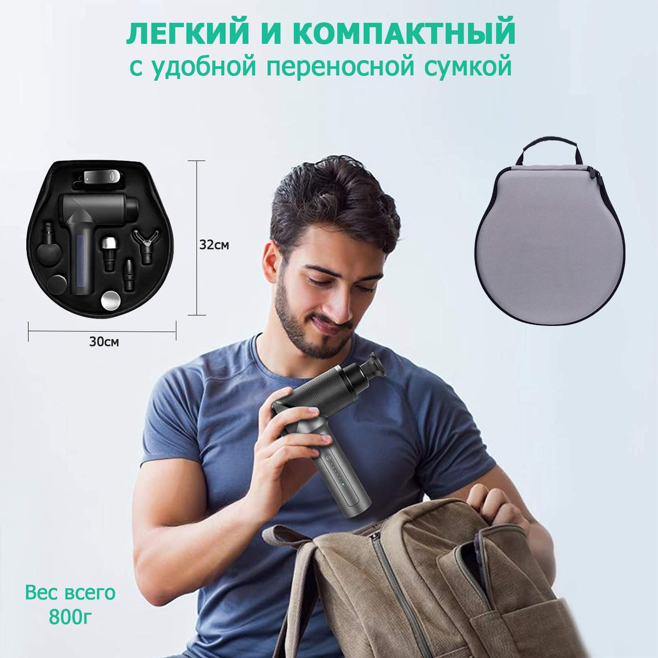 Портативный ручной массажер пистолет для тела Massage Gun miniPRO - фото 6