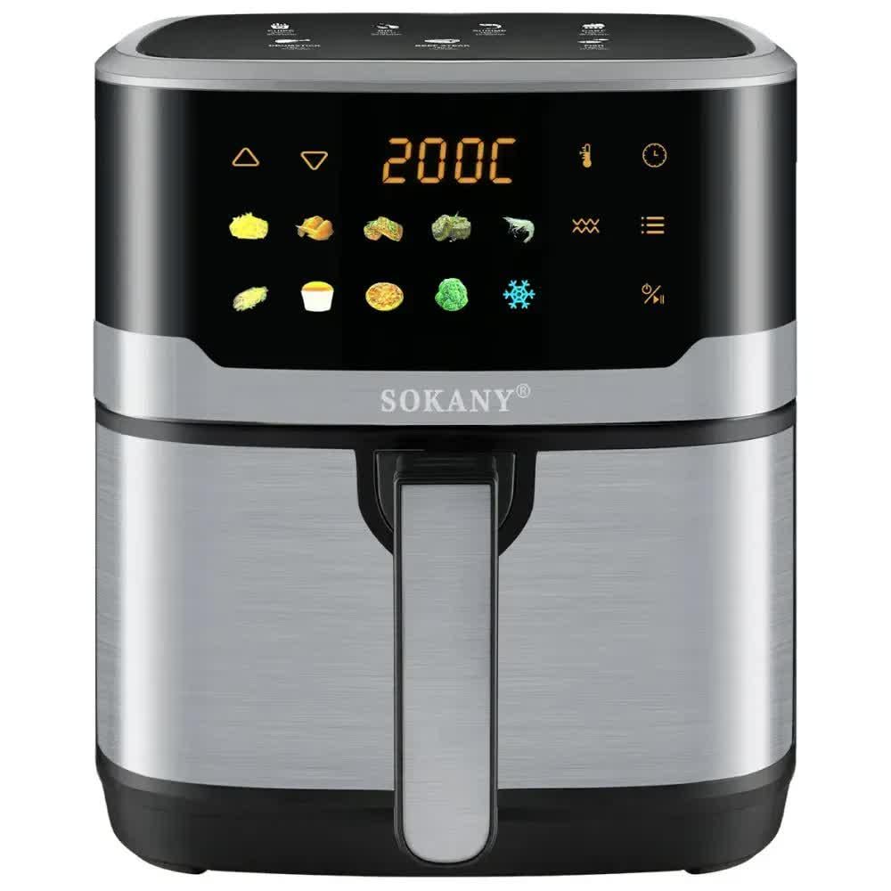 Аэрофритюрница Sokany SK-10085 7,5 л 2200 Вт Черный с серым (28186375)