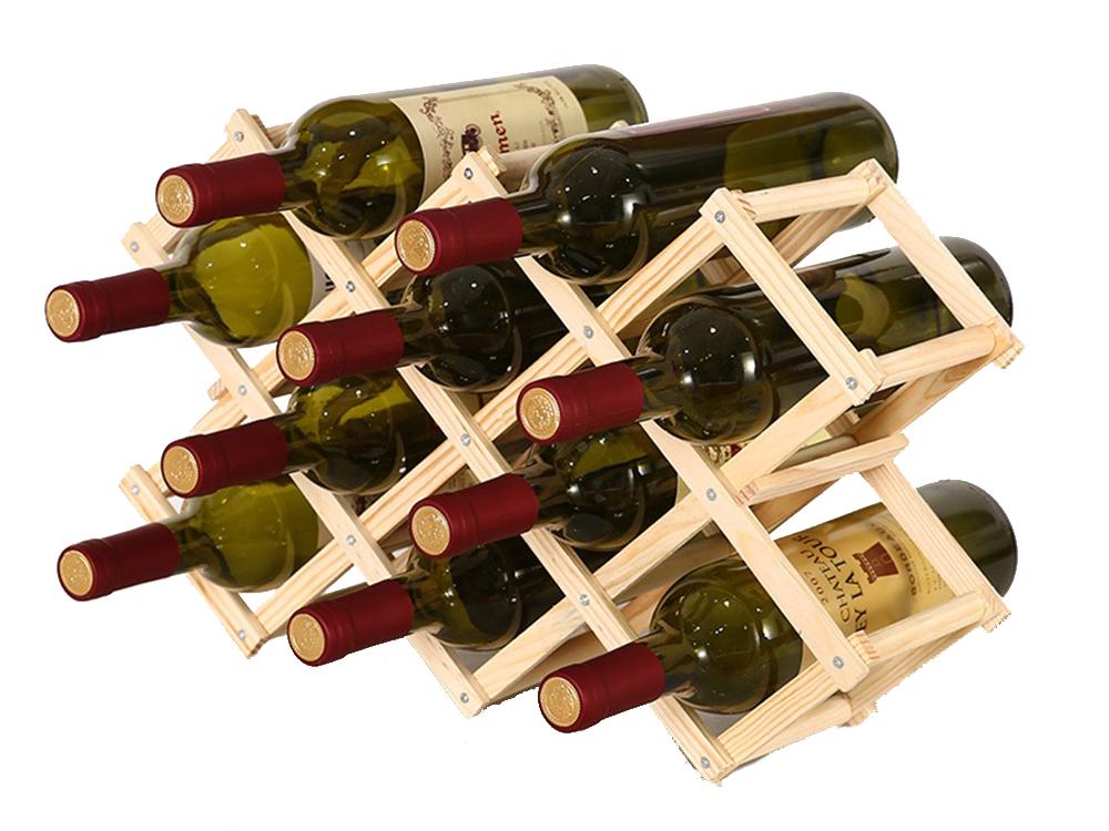 Винный стеллаж для бутылок вина из натурального дерева складной (1009-139-02)