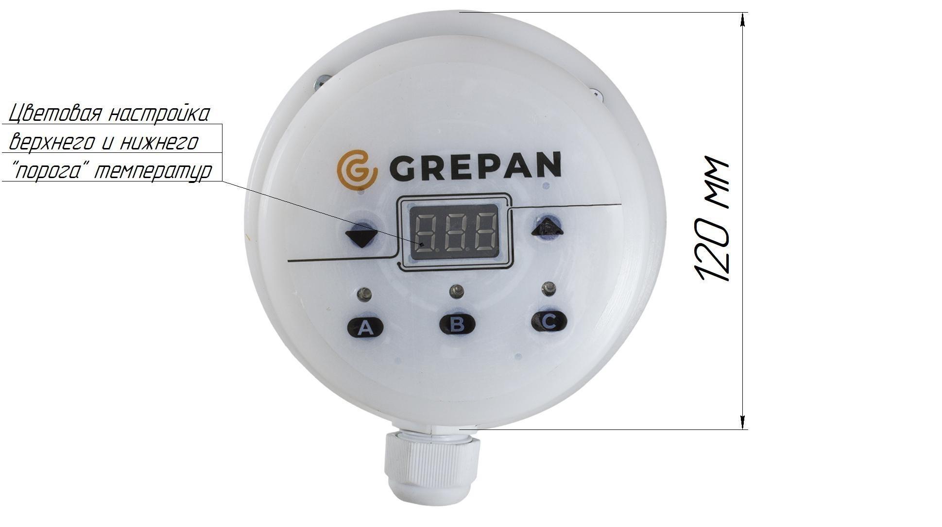 Блок-тен з електронним терморегулятором Grepan 2" 4500W 220/380V 285x120 мм нержавіюча сталь (btt009) - фото 3