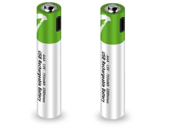 Аккумуляторы SMARTOOOLS AAA 1,5V Li-ion Type-C 750 mWh быстрая зарядка 1 ч 2 шт. и кабель