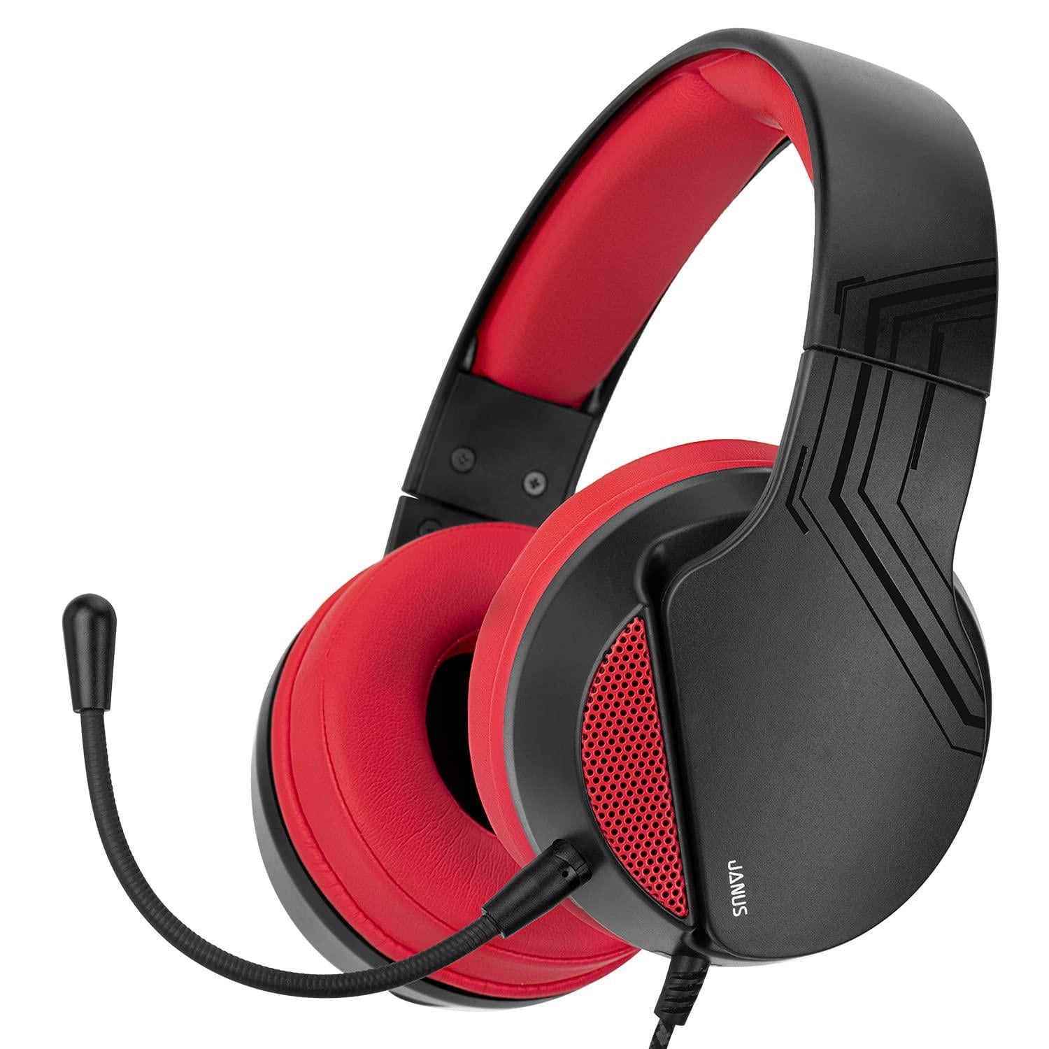 Навушники геймерські Nitho Janus з мікрофоном 3,5 мм для PS5 Xbox Series X/S ПК Switch 40 мм Червоний (3033218378)
