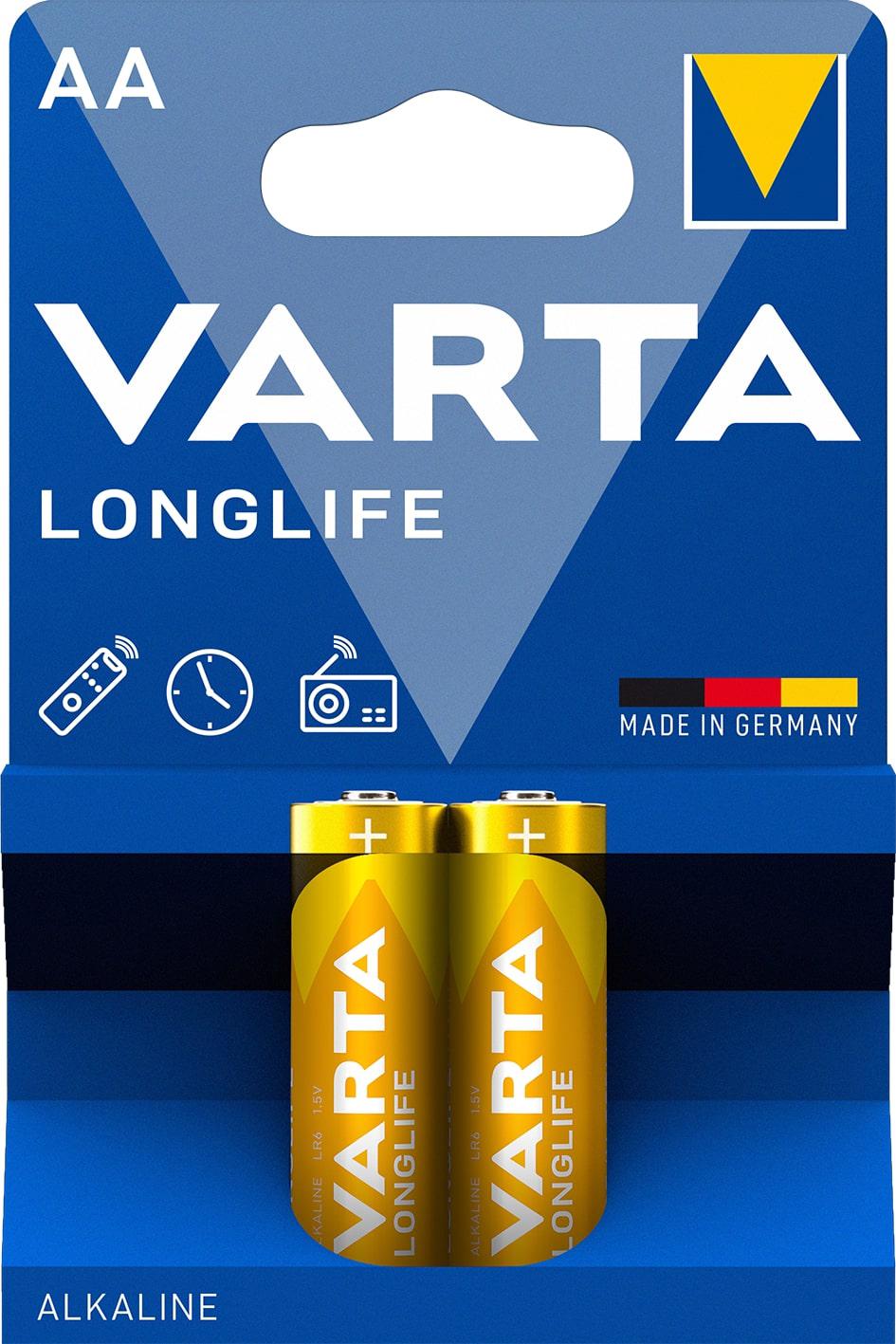 Батарейка щелочная VARTA LONGLIFE AA 2 шт. (16435)