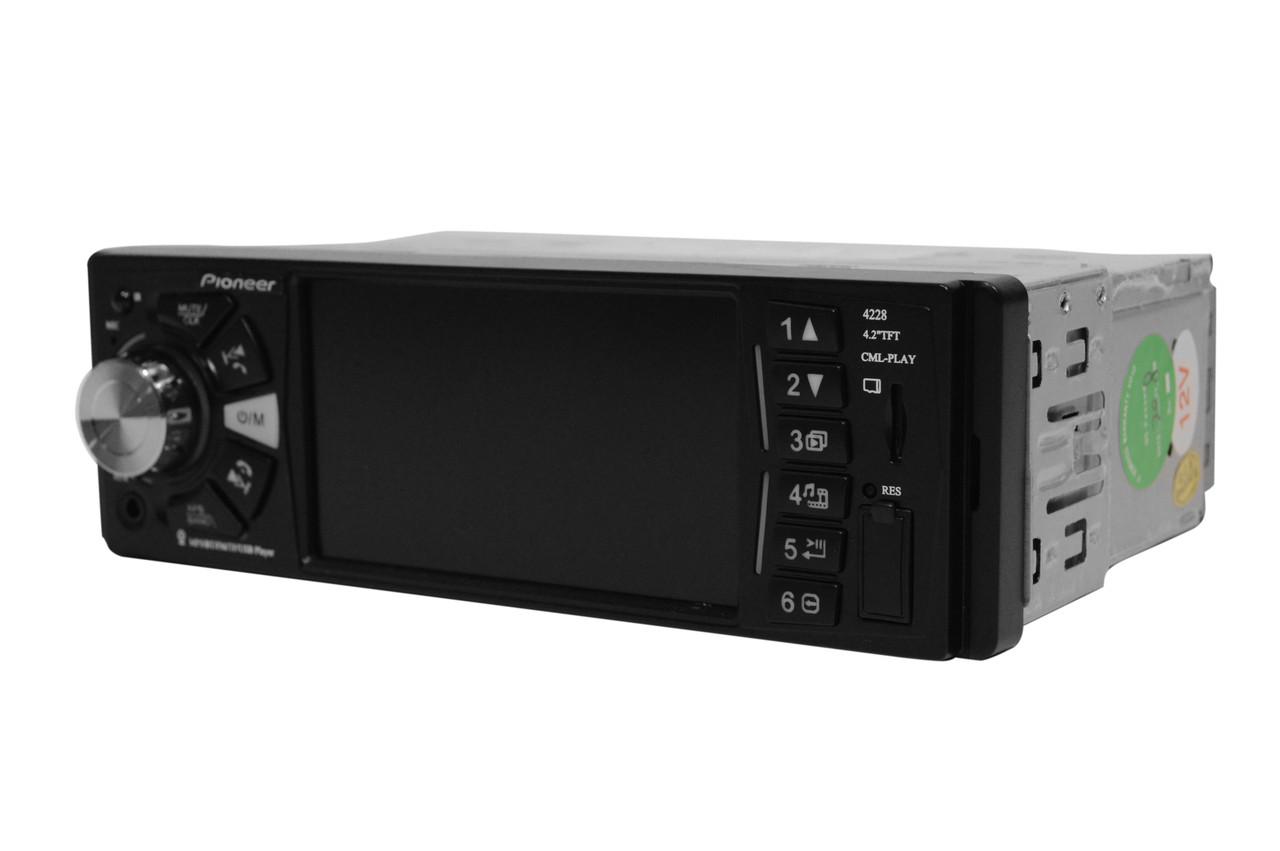 Автомагнитола Pioneer 4228 MP5 USB/microSD/FM/AUX экран 4,1" с Bluetooth 4x50 Вт
