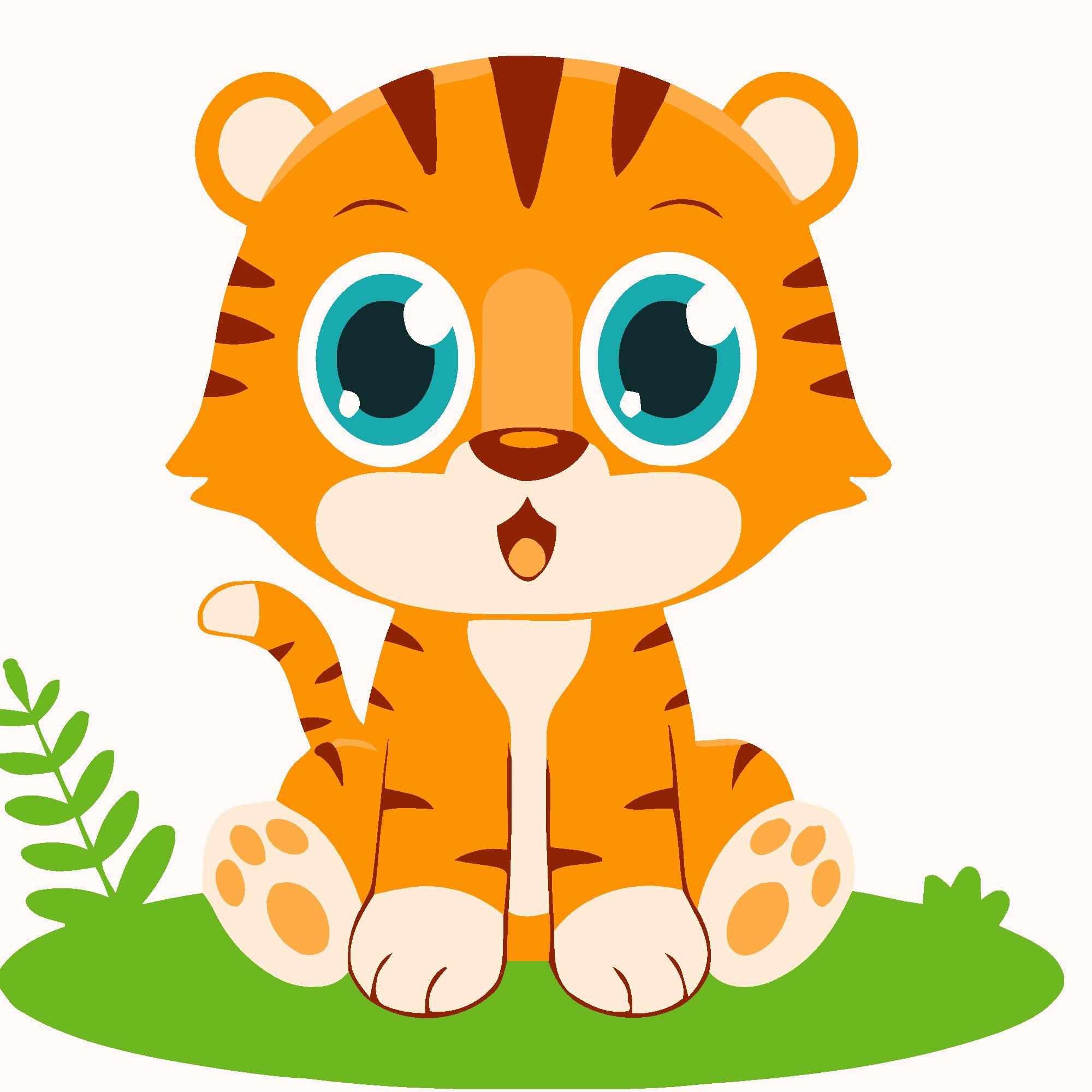 Картина по номерам Strateg Тигренок 20x20 см (Str-HH7096)