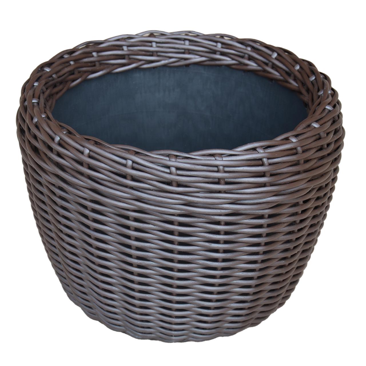 Кашпо для рослин з штучного ротангу 16 л Венге (11717417) - фото 1