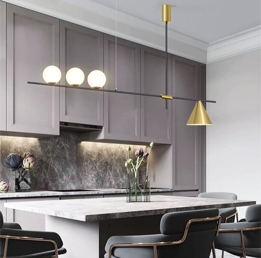 Світильник підвісний мінімалістичний в геометричних формах Чорний (MD 2009-3+1)