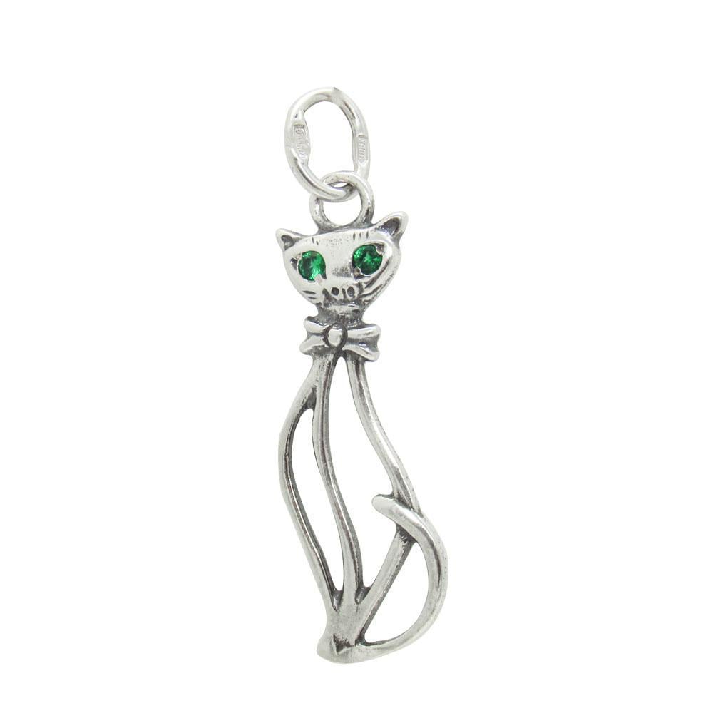 Срібний підвіс з зеленими фіанітами Кішка (1129958260) Срібний підвіс з зеленими фіанітами Кішка (1129958260)
