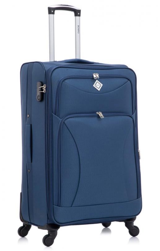 Чемодан Bonro Tourist большой на 4 колесах Синий (10132801) - фото 1 Чемодан Bonro Tourist большой на 4 колесах Синий (10132801) - фото 1