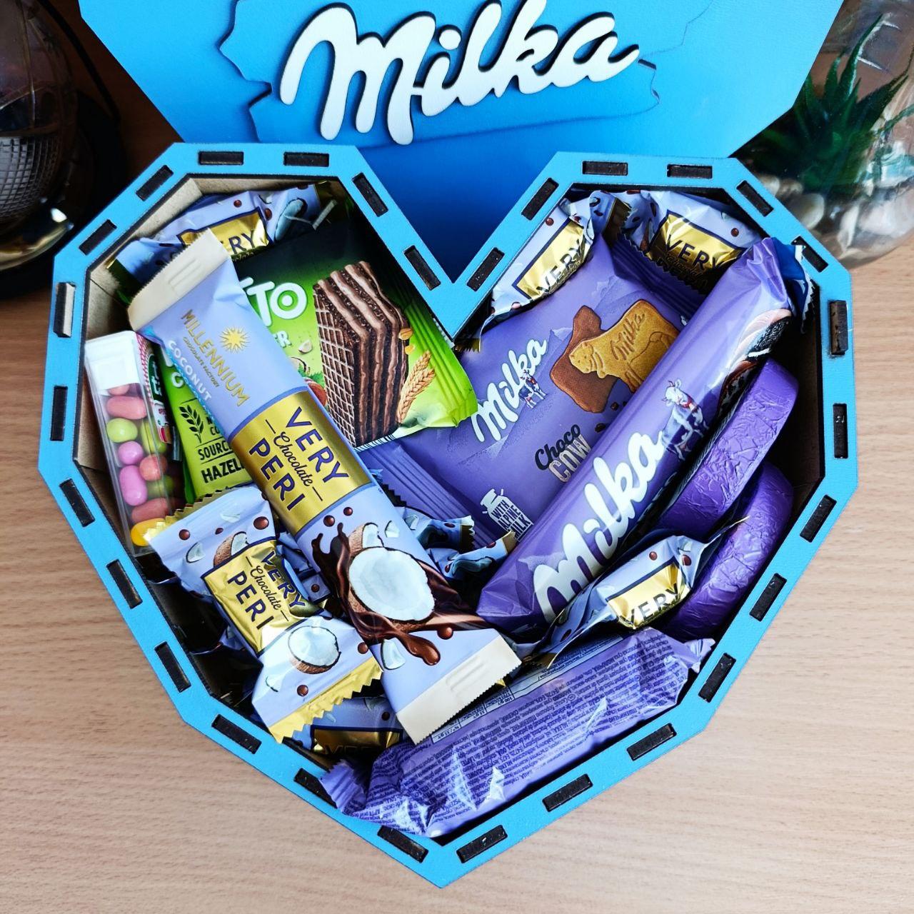 Подарочный бокс милка с конфетами на день влюбленных/8 марта/день рождениядля девушки (ar183)