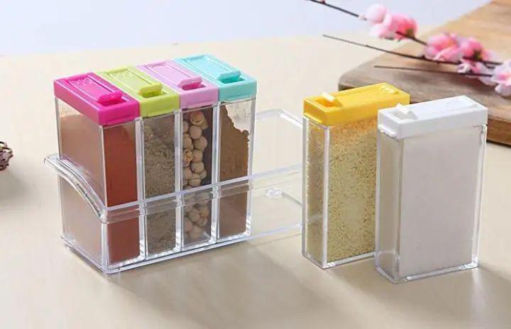 Органайзер для спецій Supretto 6 ємностей 50 мл і підставка 15,8х6,1х10,2 см пластик (opt-13549) - фото 4 Органайзер для спецій Supretto 6 ємностей 50 мл і підставка 15,8х6,1х10,2 см пластик (opt-13549) - фото 4