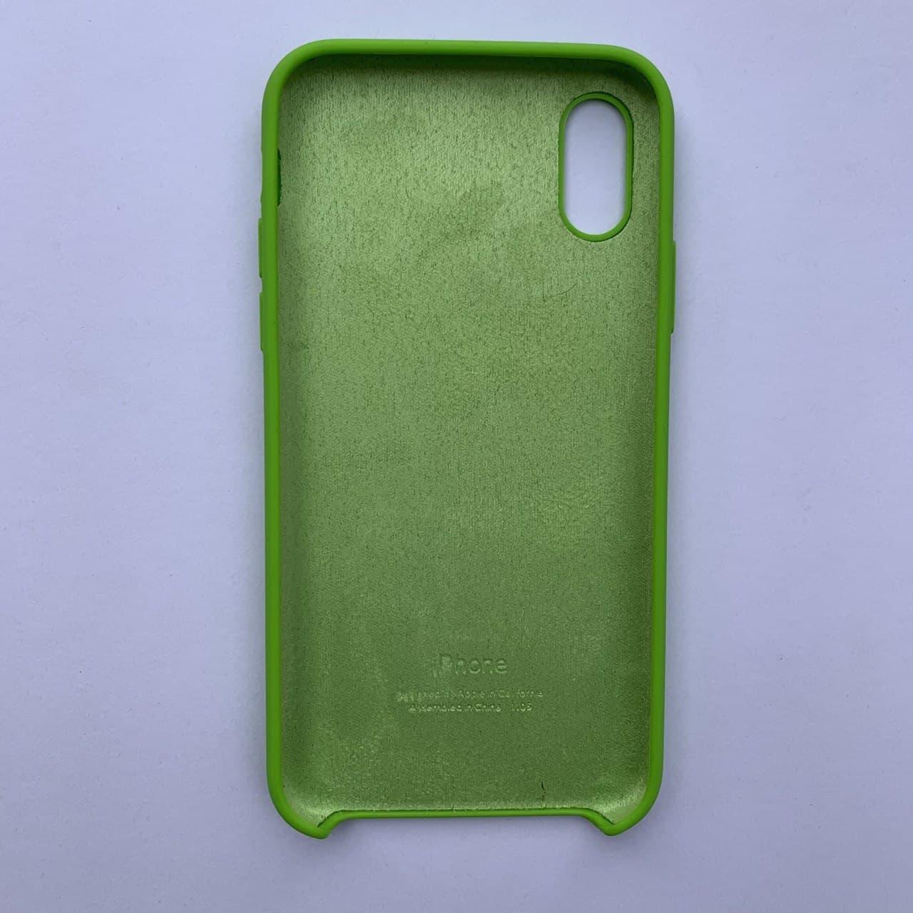 Чехол Silicone Case для Apple iPhone X, XS Dark Green - фото 2