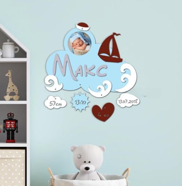 Панно деревянное на стену для спальни детской комнаты для семьи Decart Рамка Для первого фото 50х48 см рамка 13х13 см