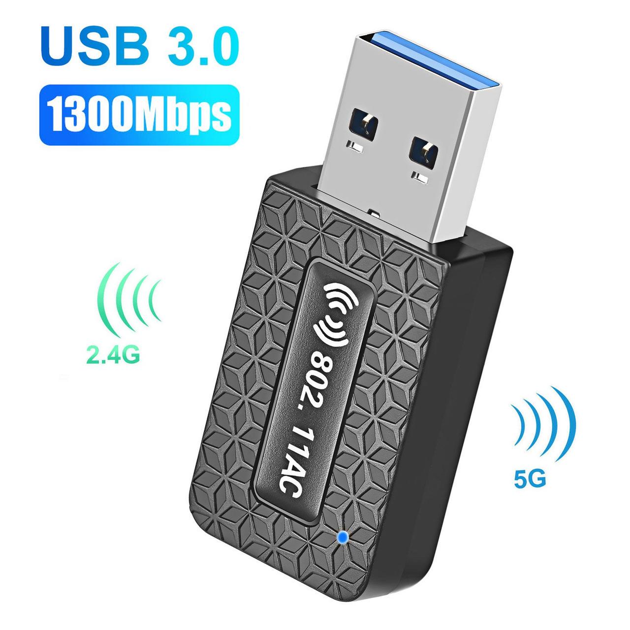 Адаптер мережевий USB WiFi Addap UWA-04 дводіапазонний 2,4 ГГц 5 ГГц 1300 Мбіт/с - фото 6 Адаптер мережевий USB WiFi Addap UWA-04 дводіапазонний 2,4 ГГц 5 ГГц 1300 Мбіт/с - фото 6