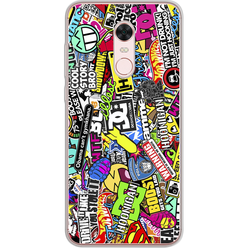 Чехол BoxFace Xiaomi Redmi 5 Plus Multicolored Inscriptions Прозрачный силикон (32522-up880-32522)