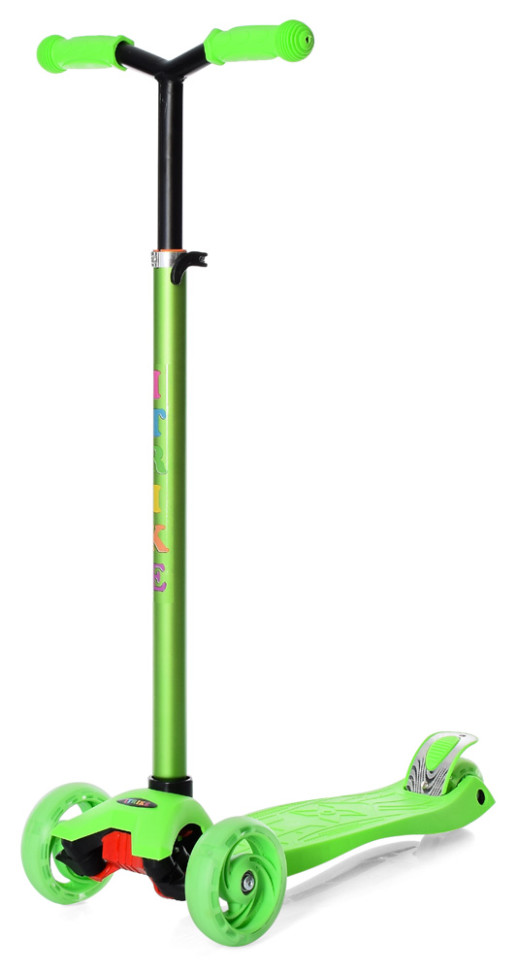 Самокат iTrike MAXI трехколесный со светящимися колесами Зеленый (DS-171-S-88)