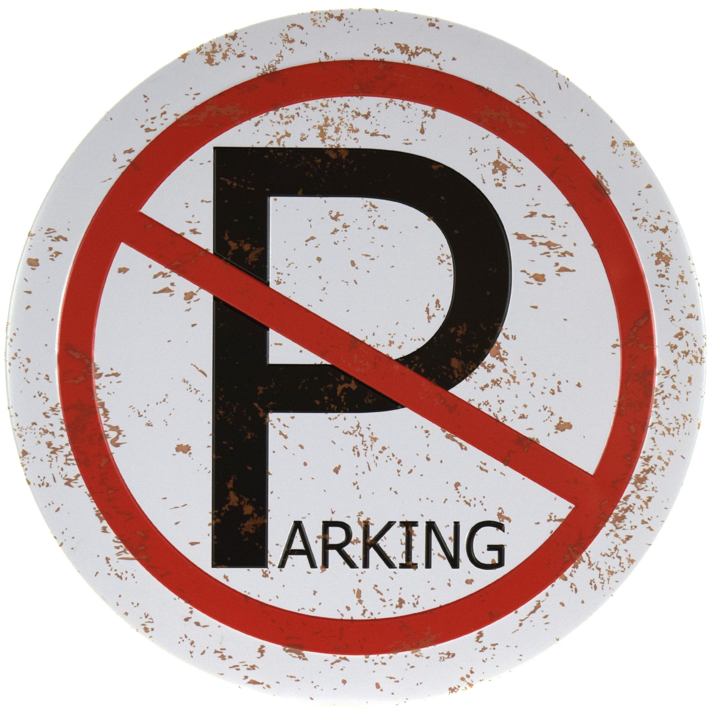 Табличка металлическая Парковка Запрещена/No Parking круглая 30 см
