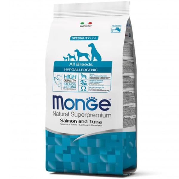 Корм для собак Monge Dog All breeds Hypo лосось с тунцом гипоаллергенный 15 кг (27259943)