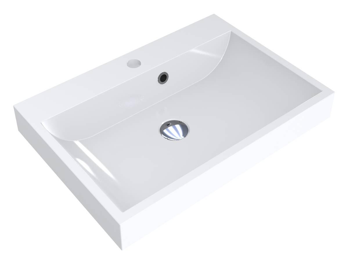 Умывальник Miraggio VARNA 600 с литого мрамора глянцевый Белый (83892)