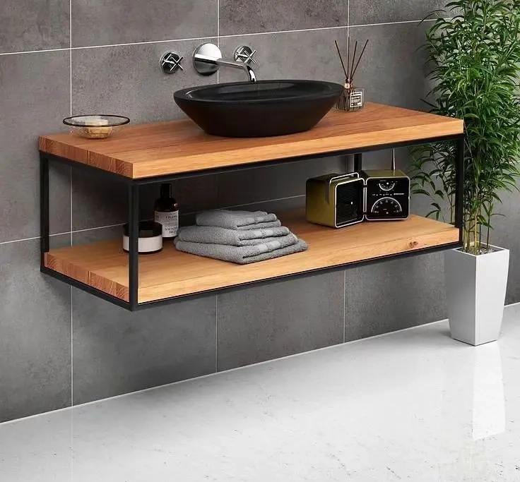 Тумба в ванную комнату EcoLoft IN-2387 под накладной умывальник в стиле лофт (25250479) Тумба в ванную комнату EcoLoft IN-2387 под накладной умывальник в стиле лофт (25250479)