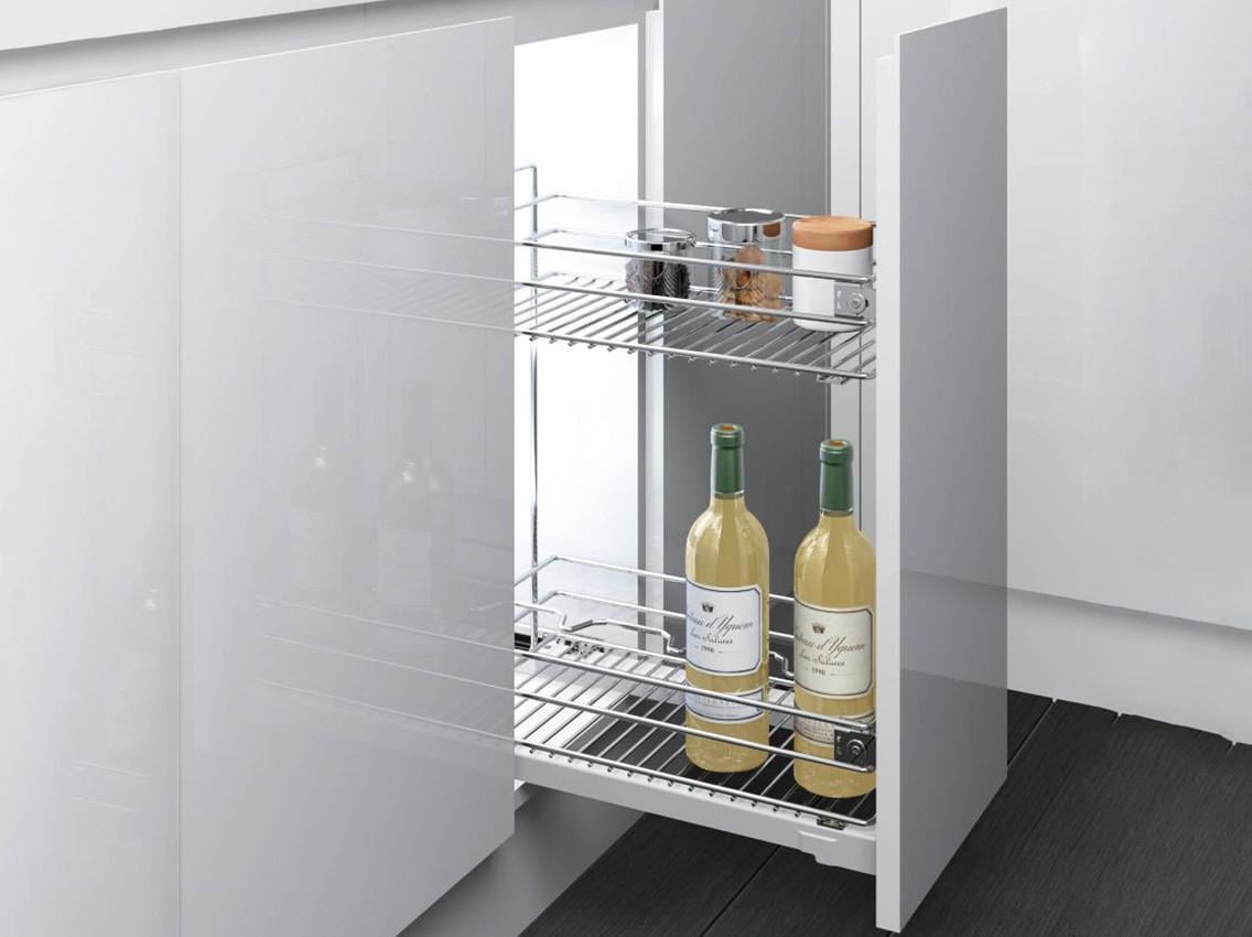 Карго фасад диагональное крепление с отталкивателем INOXA 2 полки 300 мм Хром (105809)