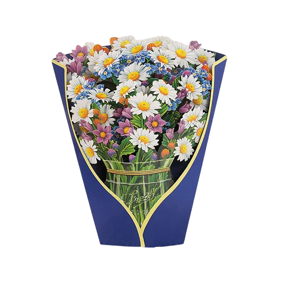 Открытка сюрприз с объемными цветами Ромашки (AN00595-1)