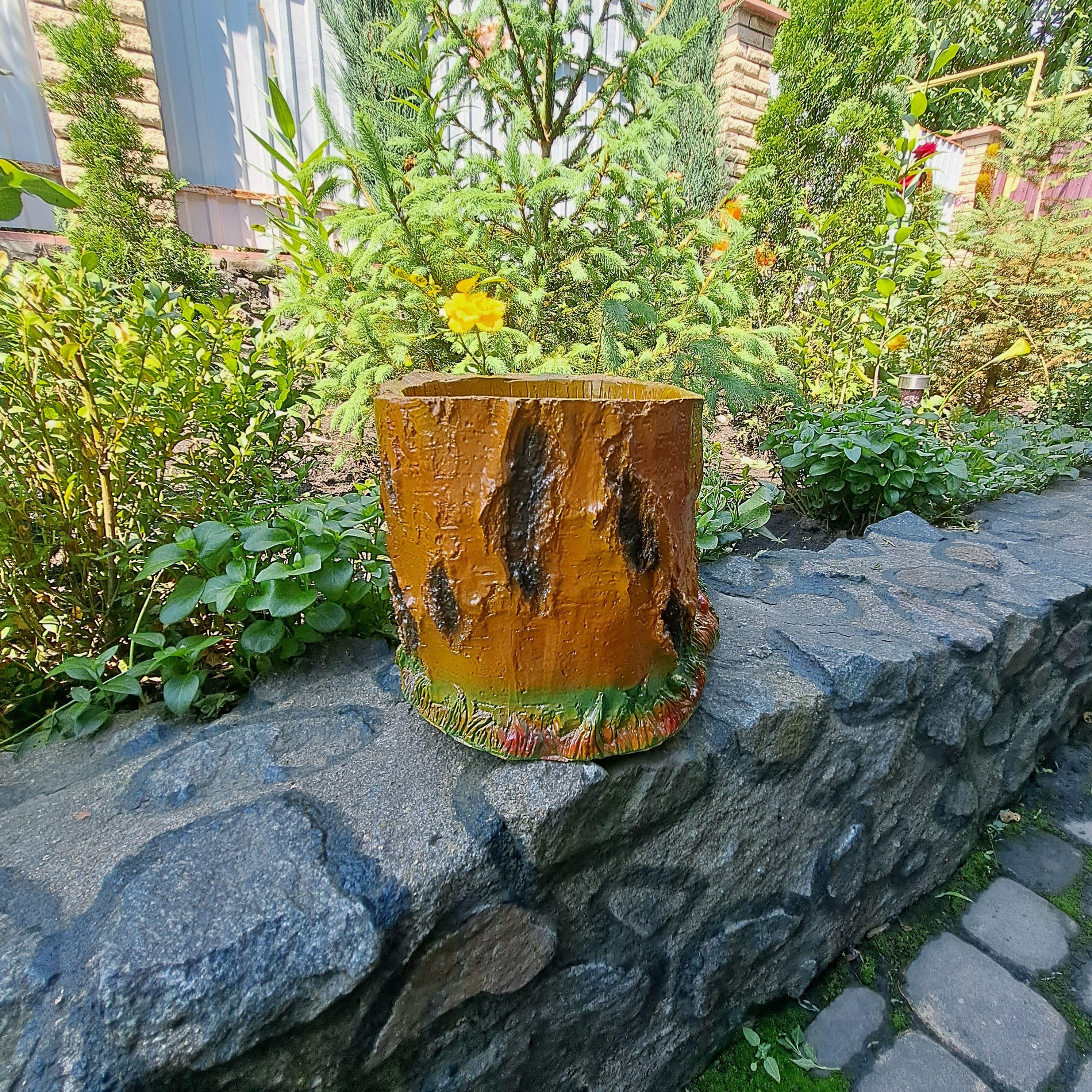 Подставка для цветов Пенек березовый рыжий (18784958) - фото 2 Подставка для цветов Пенек березовый рыжий (18784958) - фото 2