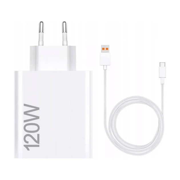 Зарядное устройство сетевое 120 Вт с кабелем USB Type-C 1 м Белый