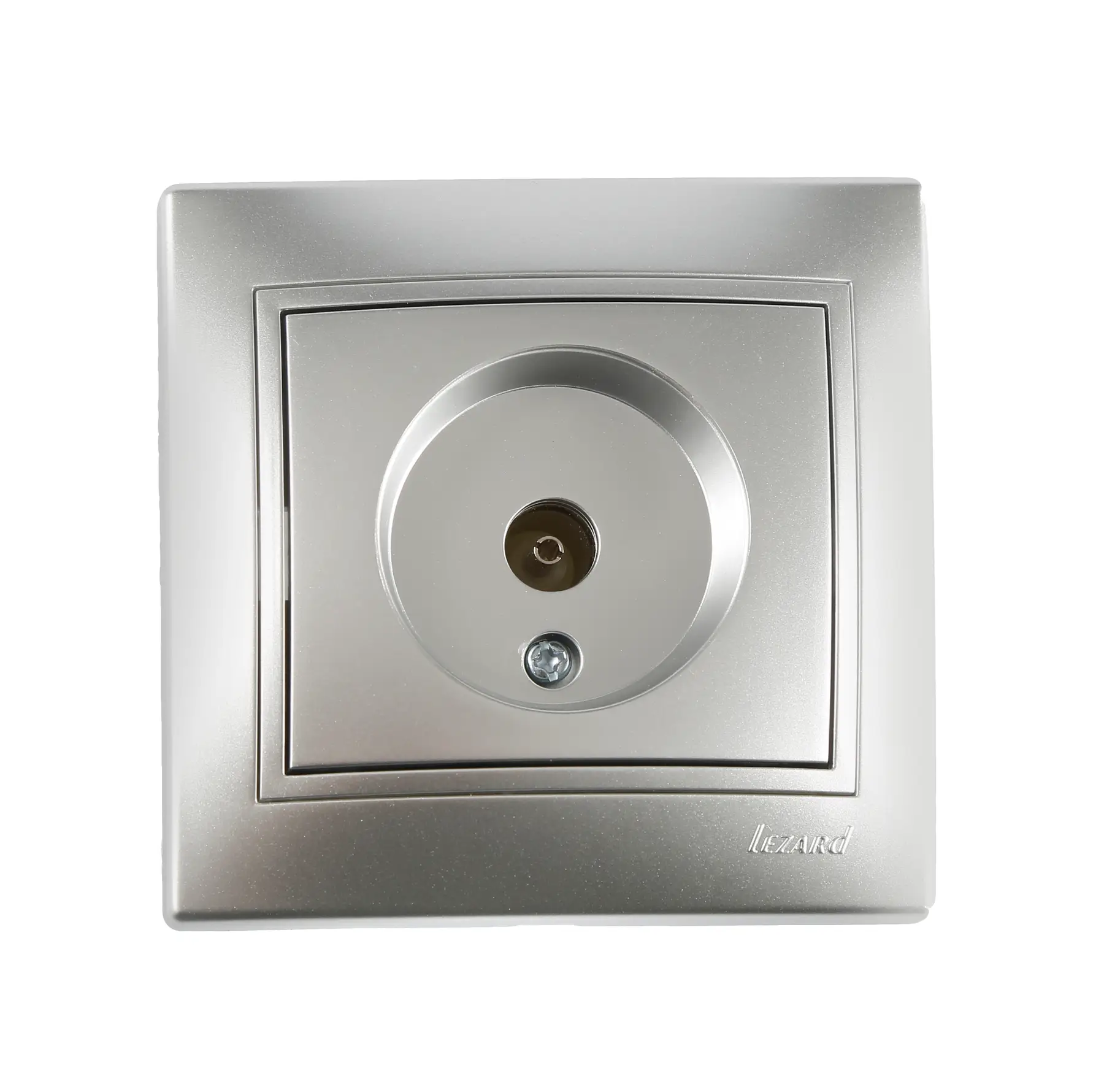 Розетка телевизионная проходная Lezard Mira серый металлик