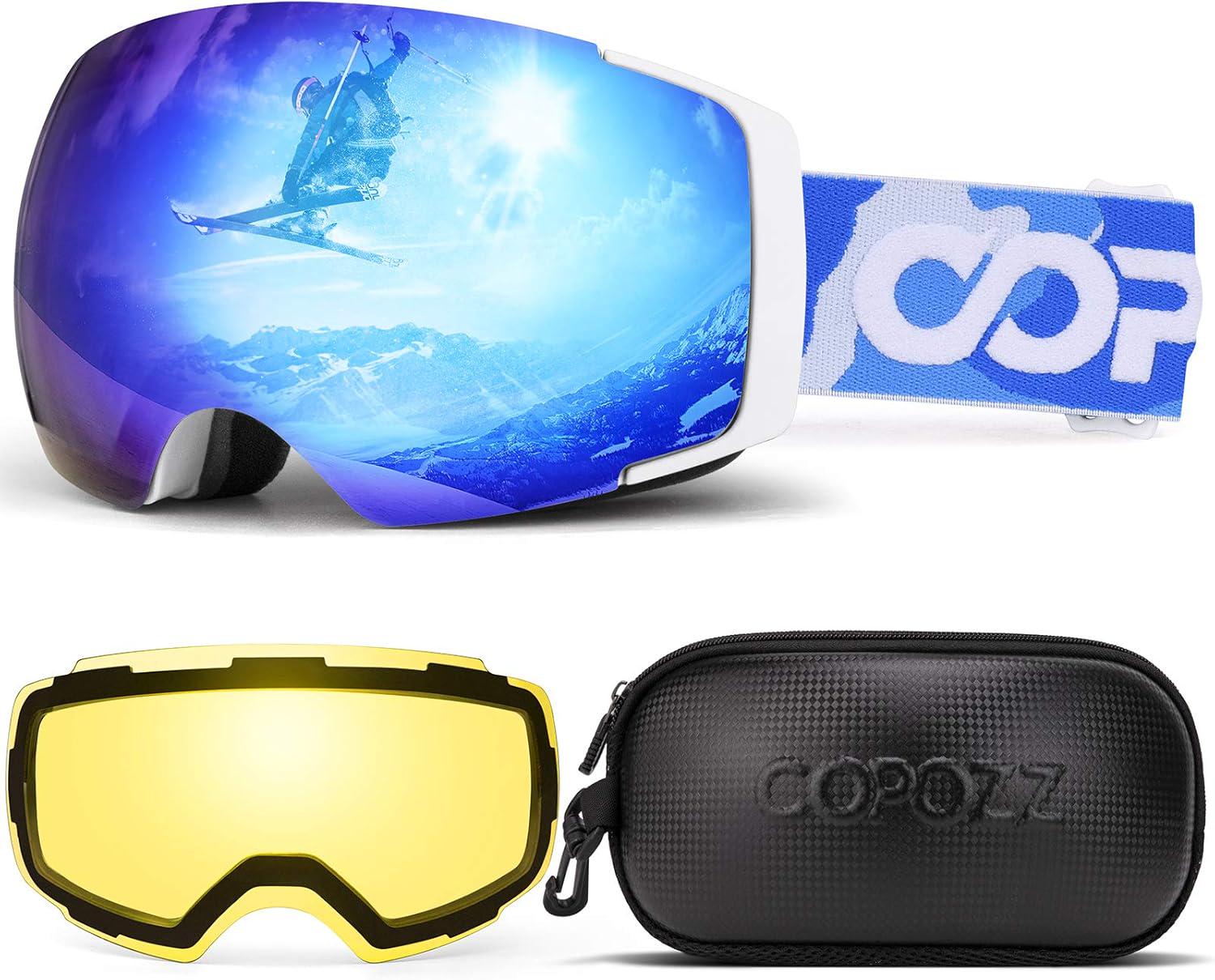 Маска для лыж и сноуборда Copozz GOG-2181 магнитная Anti-Fog Ski Unisex и сменная линза и чехол Blue (60022)