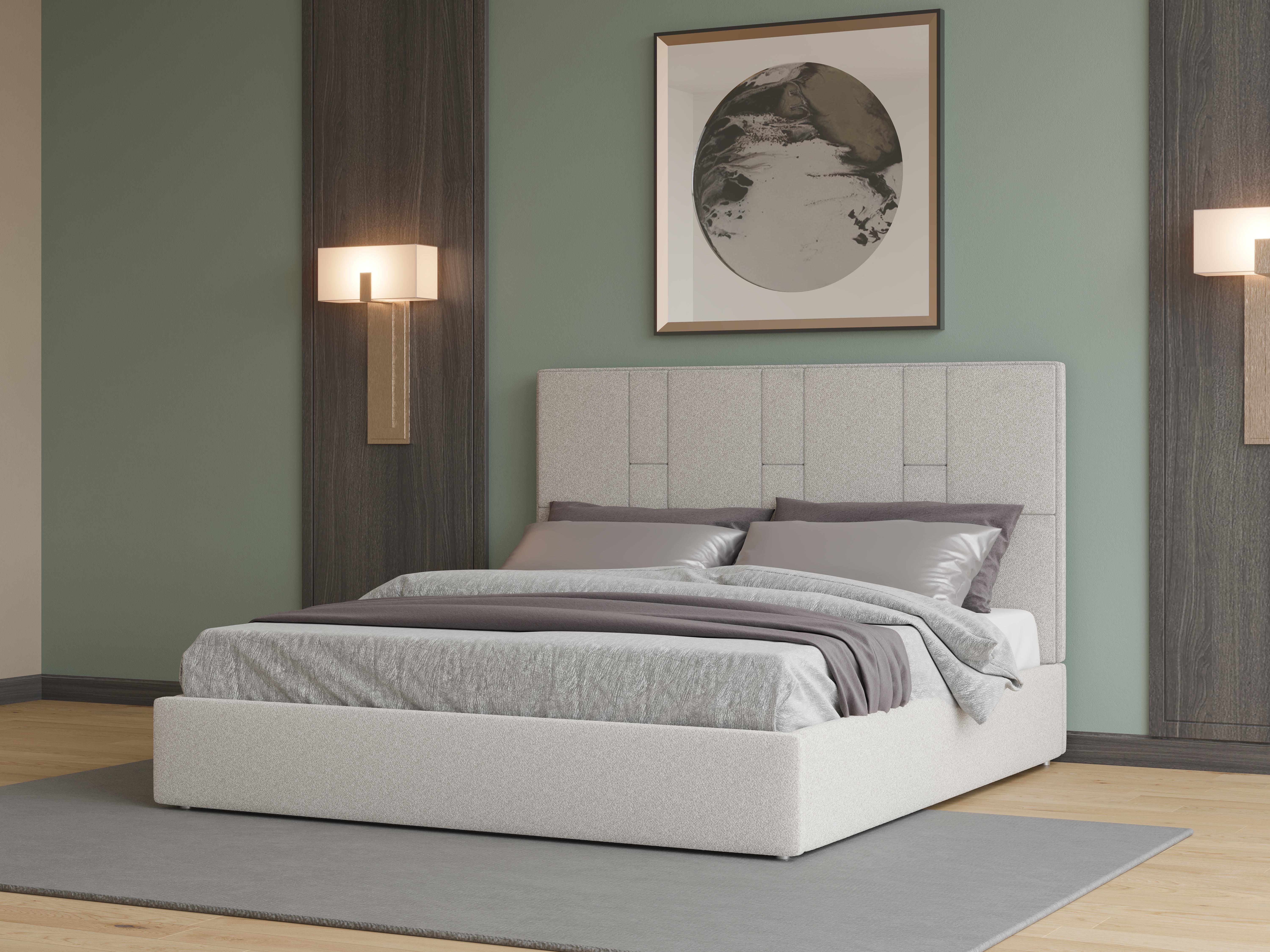 Кровать двуспальная Світ меблів Саманта 1 с подъемным механизмом ДСП/ткань Руно/металлический каркас 160x200 см Белый (50872) Кровать двуспальная Світ меблів Саманта 1 с подъемным механизмом ДСП/ткань Руно/металлический каркас 160x200 см Белый (50872)