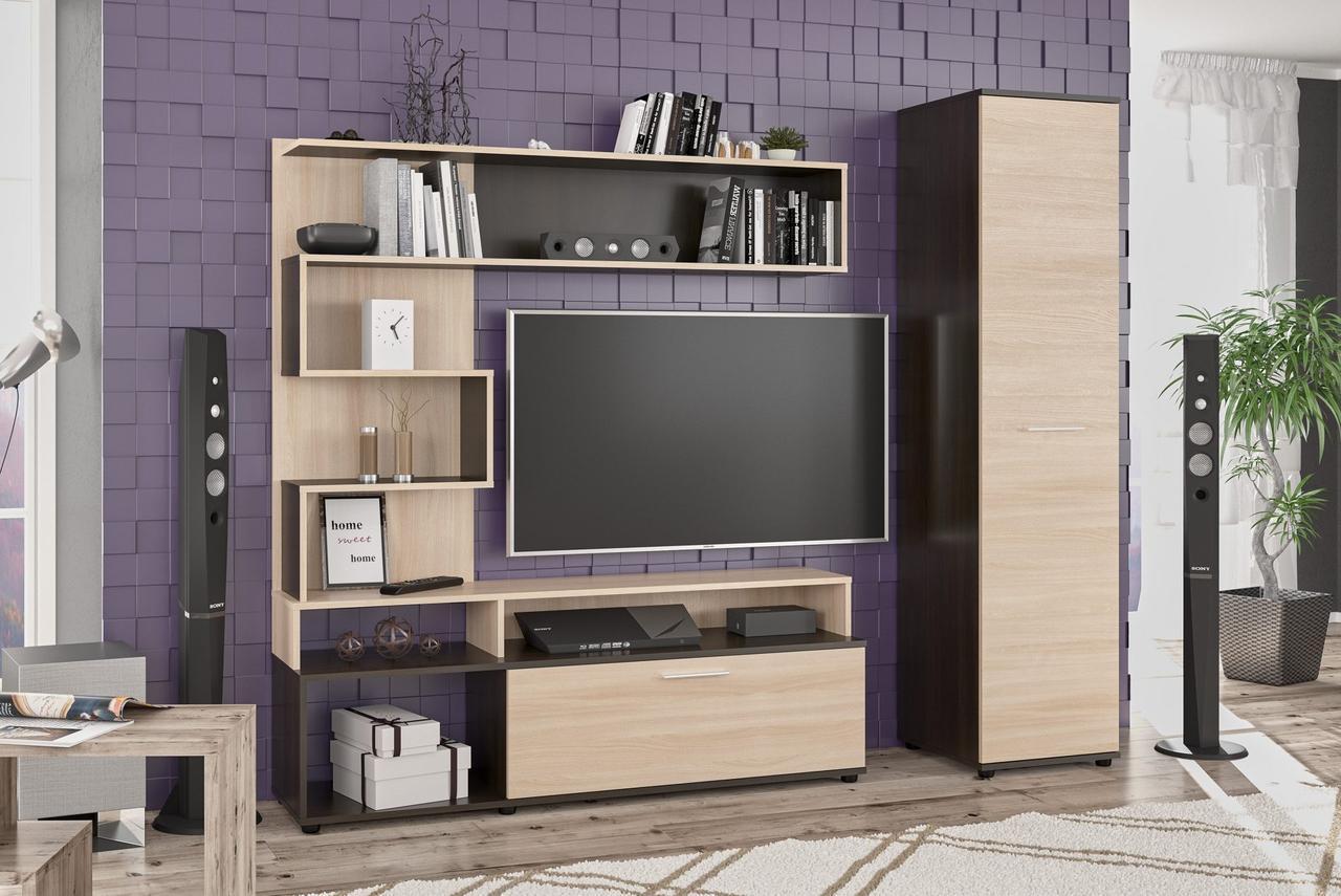 Шкаф-пенал Мебель-Сервіс Феррара Венге темный/Ясень светлый (26965726) - фото 2