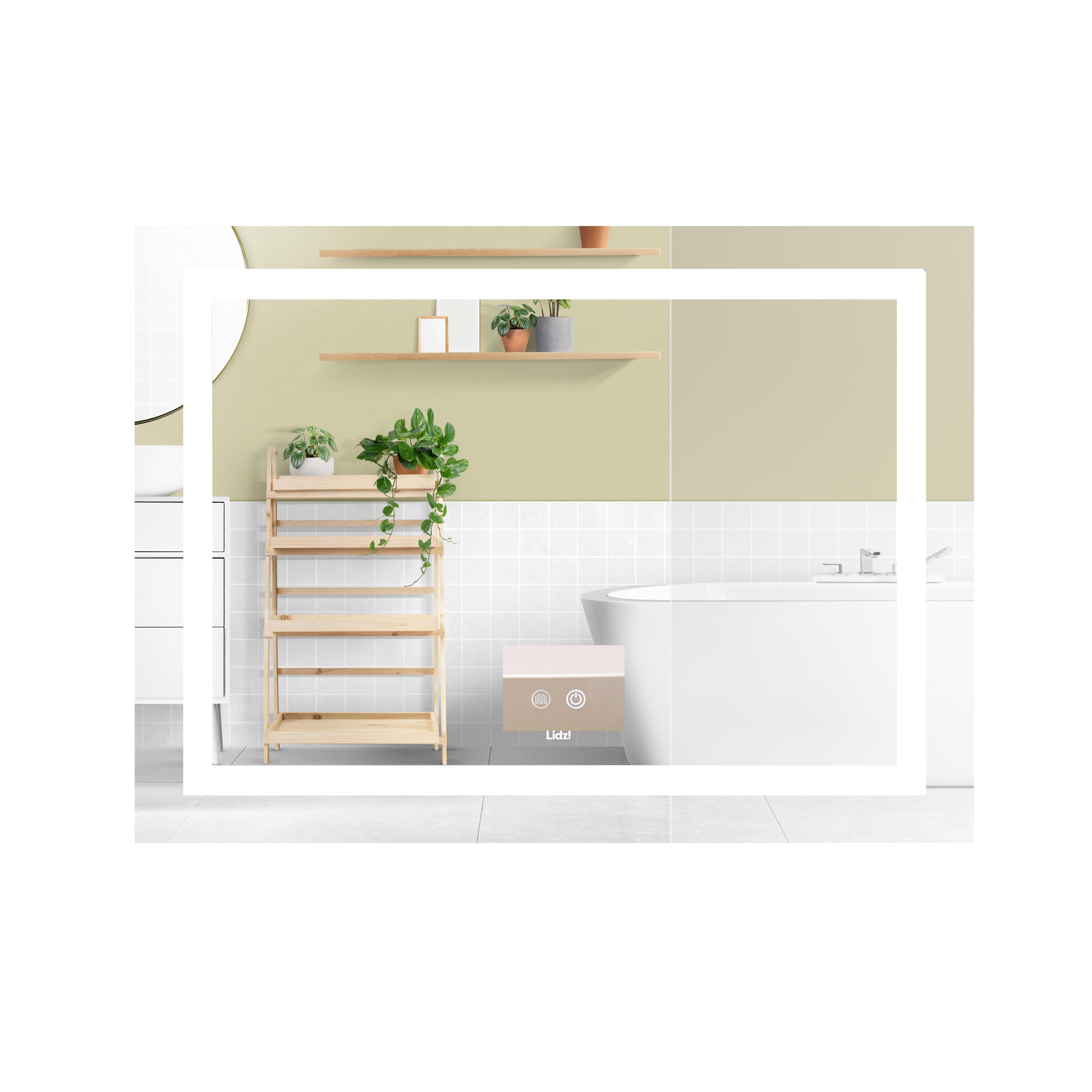 Зеркало Lidz Kubis KU1 Touch LED-подсветка с антизапотеванием/димером/регулятором яркости 900х700 мм (LD78LF904907048451)