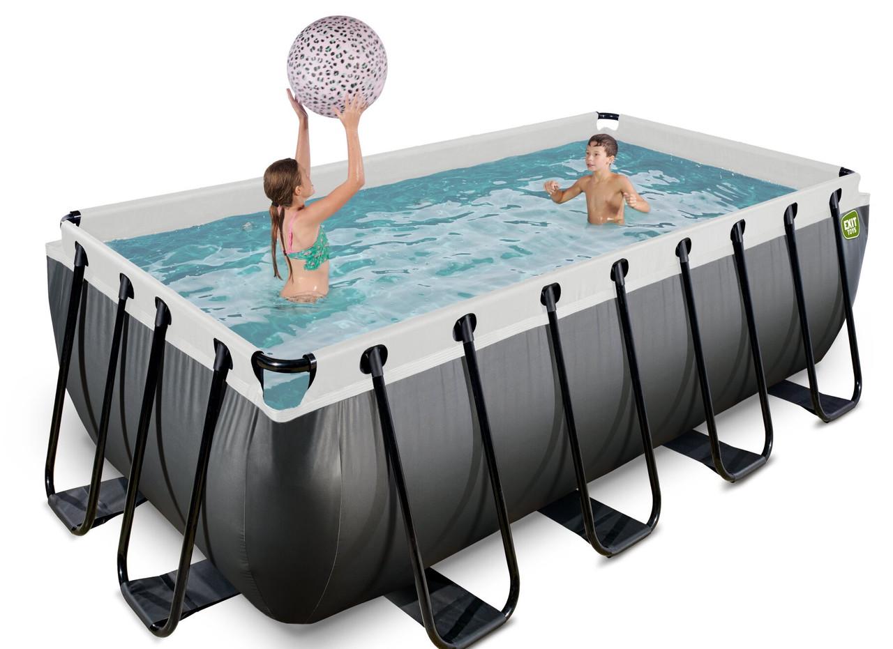 Бассейн каркасный Exit Toys с наземным куполом и нагревом воды 400х200х122 см Черная кожа (2423569812) - фото 5 Бассейн каркасный Exit Toys с наземным куполом и нагревом воды 400х200х122 см Черная кожа (2423569812) - фото 5