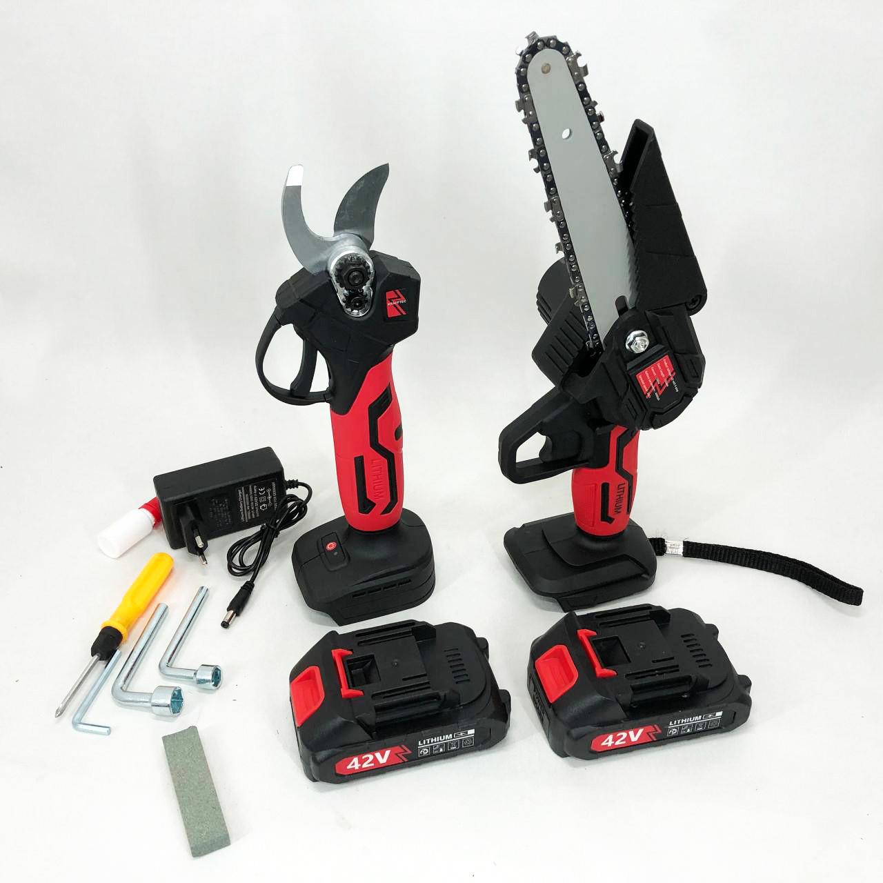 Набор KRAFFTEC секатор аккумуляторный/мини-пилка цепная в кейсе с JS-574 2 АКБ (2397859848) - фото 8 Набор KRAFFTEC секатор аккумуляторный/мини-пилка цепная в кейсе с JS-574 2 АКБ (2397859848) - фото 8