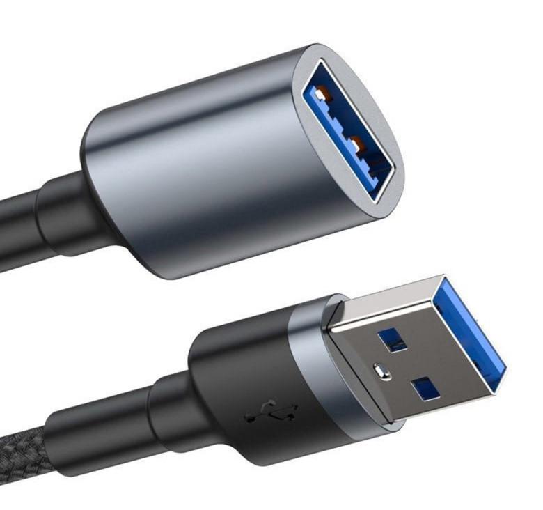 Кабель-подовжувач Baseus Cafule USB3.0 Male USB 3.0 Female 2 А 1 м Чорний/Сірий (CADKLF-B0G) - фото 3