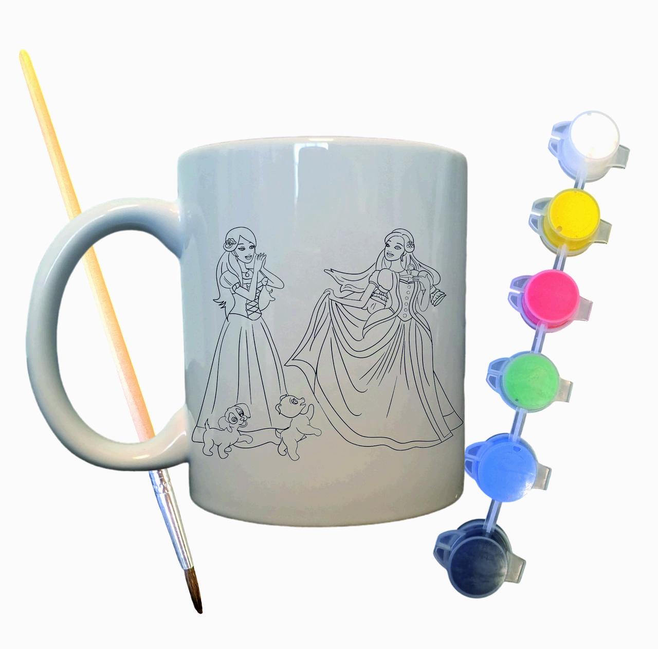 Набор для творчества кружка раскраска Куклы Красотки 330 мл Белый (КР0034)